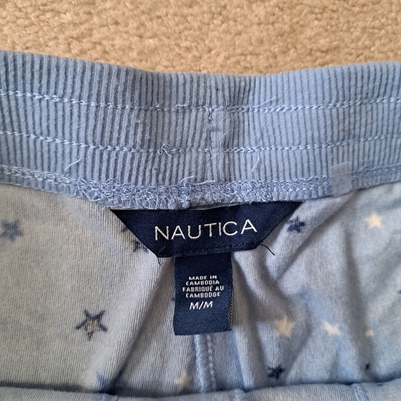 Nautica 2 Piece PJ Set Womens Medium Blue Stars Print Fleece Loungewear Set NWOT - Picture 14 of 16